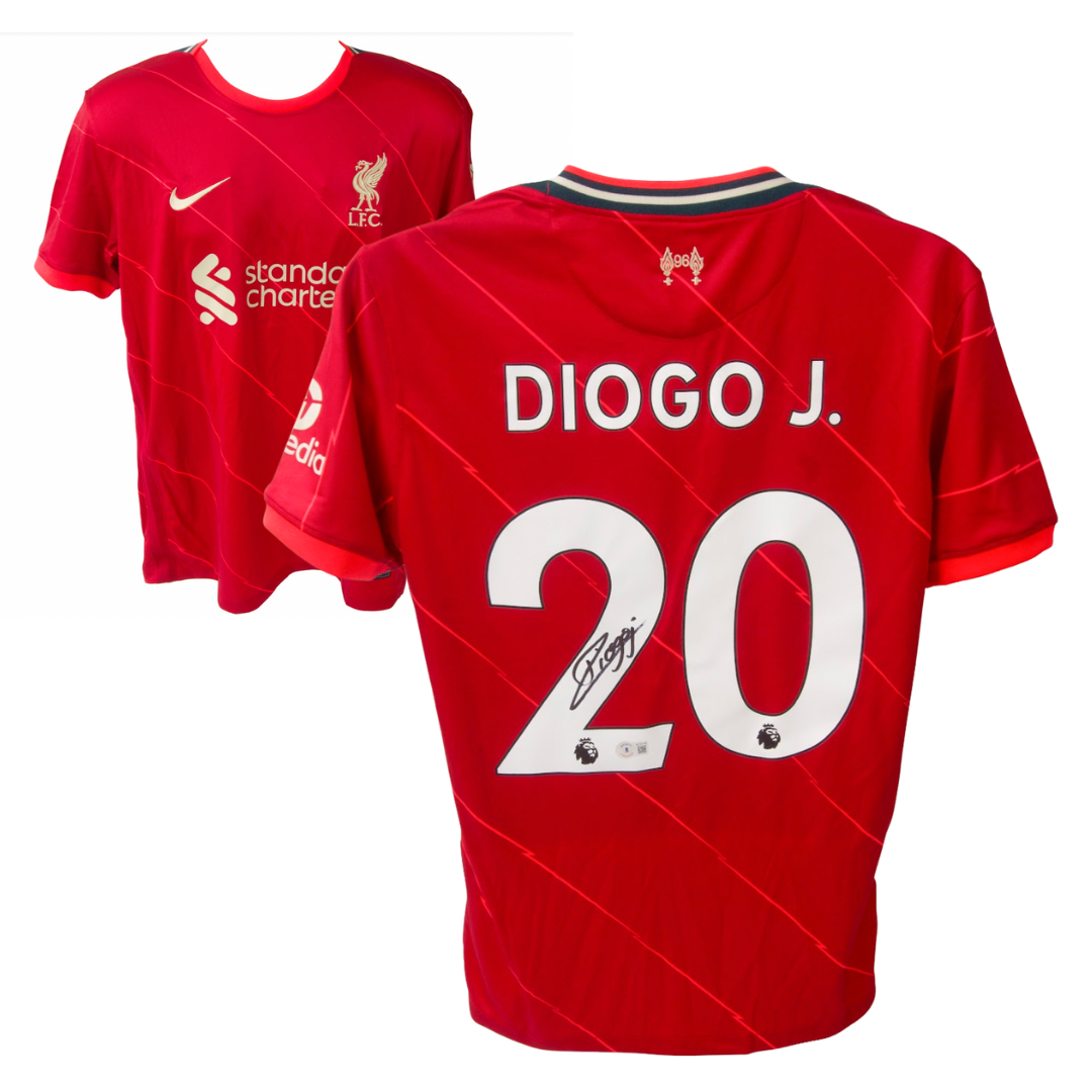 Diogo Jota Signed Liverpool FC 2021-22 Home Soccer Jersey #20 with Beckett COA